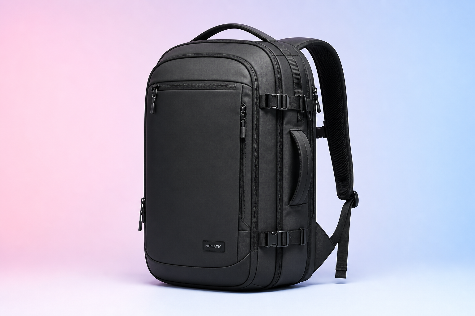 Black travel backpack