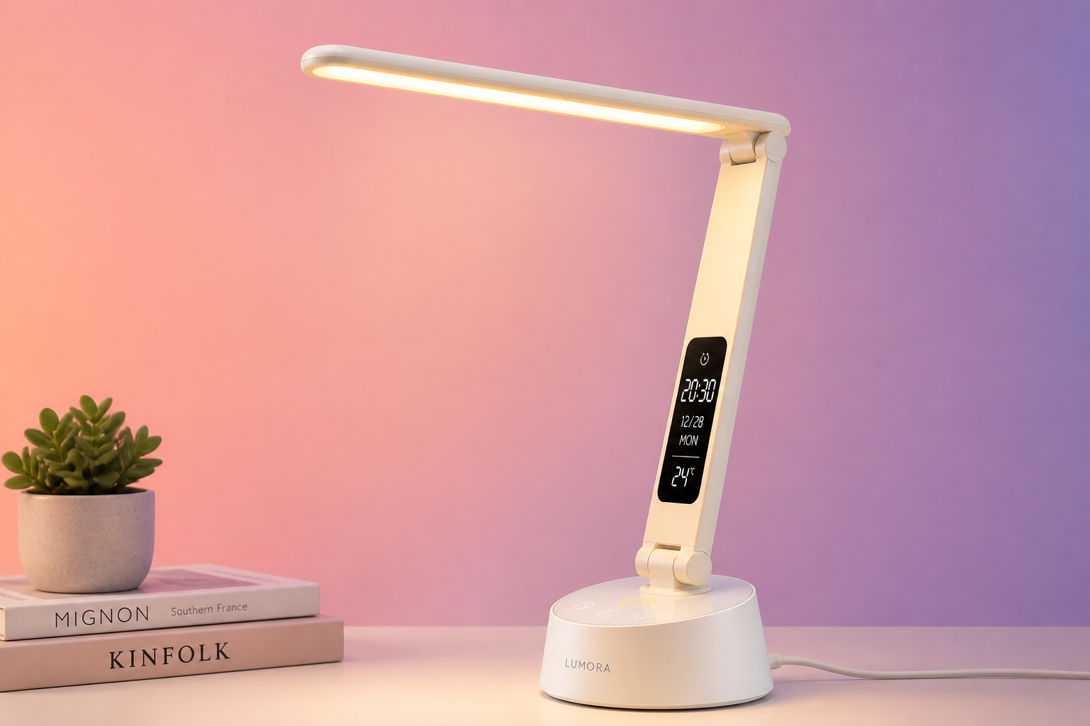 White smart LED desk lamp