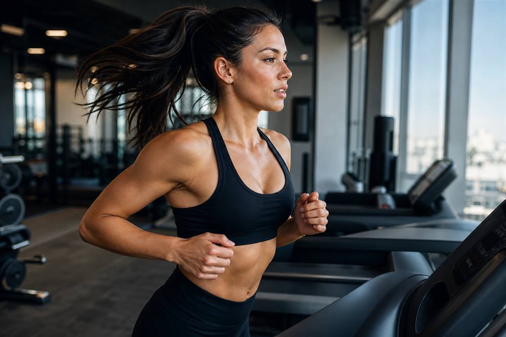 Member running on a treadmill at PulseFit