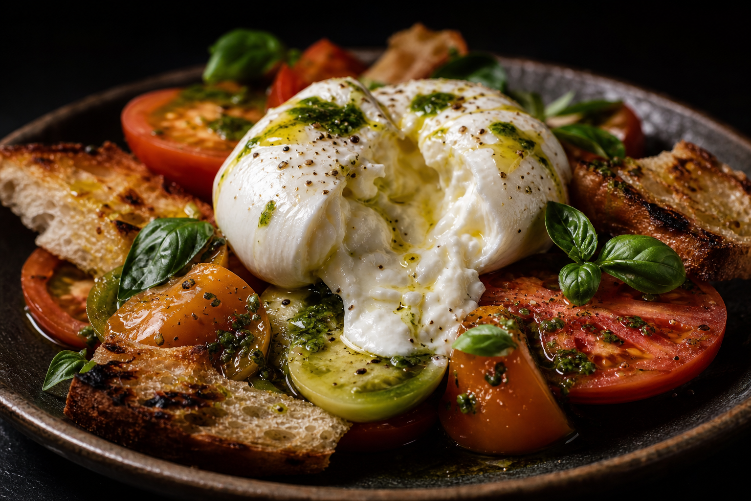 Burrata & heirloom tomatoes